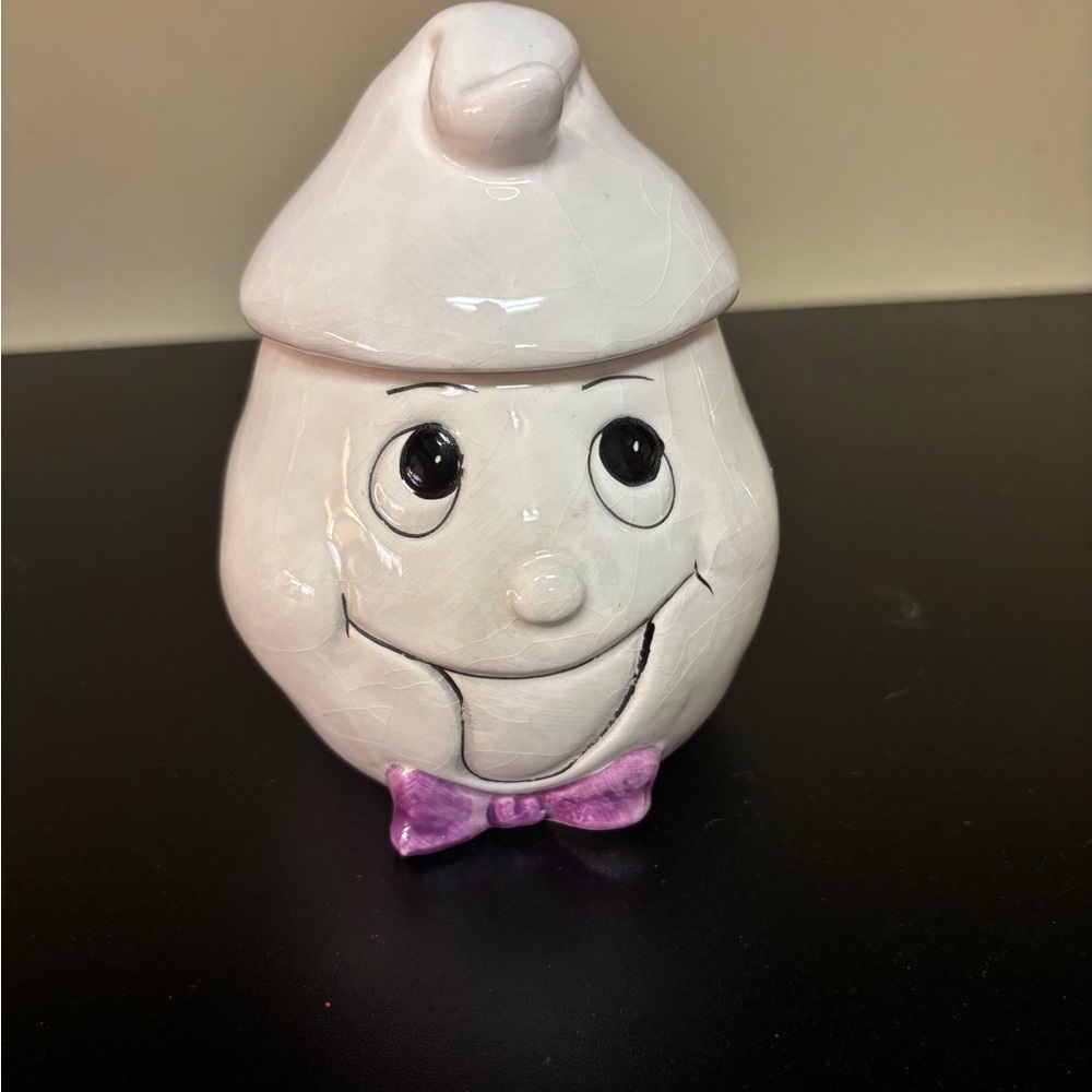 Vintage Ceramic Halloween Ghost Candy Jar 1980’s. Marked Greenbrier on Bottom